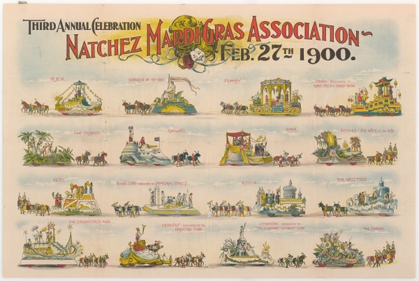 Kristin Holt | Victorian Americans and Mardi Gras. Vintage Print: Third Annual Celebration: Natchez Mardi Gras Association, February 27, 1900. Image: Sense of Place.