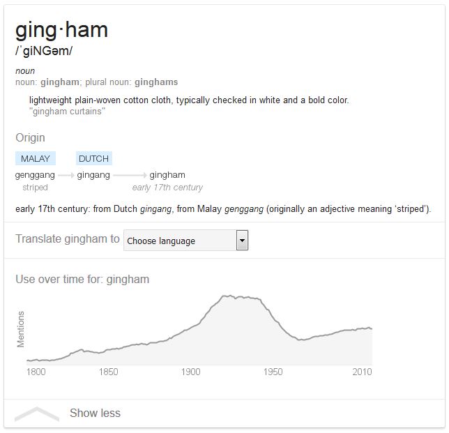 Kristin Holt | Gingham? Why gingham? Definition of "gingham," courtesy of Google.