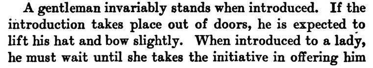 Image: Paragraph from Book of Etiquette by Lillian Eichler, 1922, Part 1 of 2.