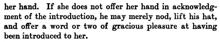 Image: Paragraph from Book of Etiquette by Lillian Eichler, 1922, Part 2 of 2.