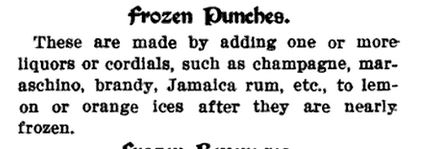 Kristin Holt | The Soda Fountain: Behind the Counter. Alcoholic frozen punches from The Spatula Soda Water Guide, 1901.