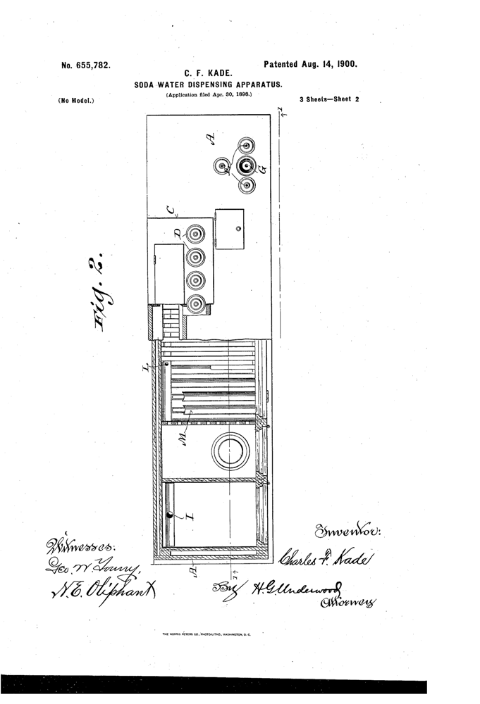 Kristin Holt | The Victorian-era Soda Fountain. US Patent No. 655782-0 for Soda Water Dispensing Apparatus, 1900. Image: Google. 2 of 3.