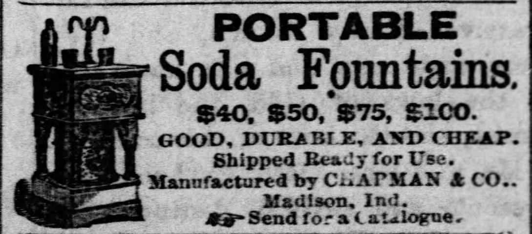 Kristin Holt | The Victorian-era Soda Fountain. Portable soda fountains advertised in The Recorder-Tribune of Holton, Kansas. June 10, 1875.