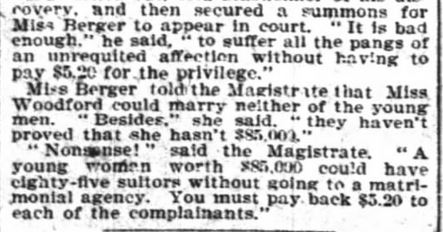 Kristin Holt | The Heiress a Chambermaid, from The New York Times of NY, NY on January 21, 1900. Part 4 of 4.