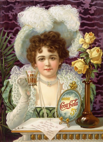 Kristin Holt | New Coca-Cola: Branded, Bottled, Corked, and only 5Â¢! Coca-Cola Advertisement, full-color from late Victorian era.