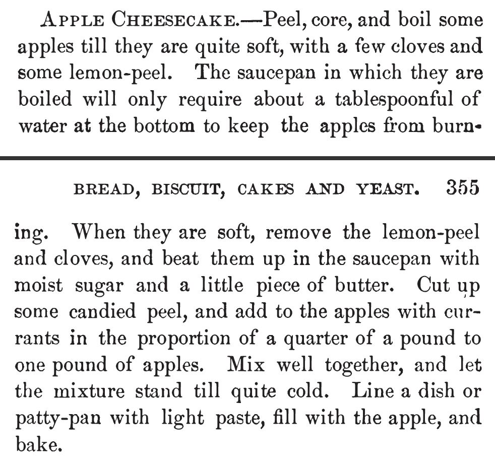 Kristin Holt - Apple Cheesecake, Our New Cook Book and Household Receipts, 1883