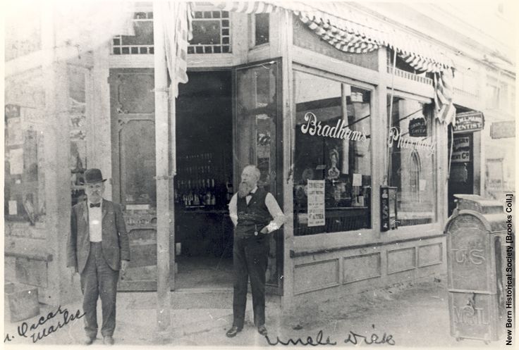 Kristin Holt | New at the Soda Fountain: Pepsi-Cola! Vintage photograph of Bradham's Pharmacy, circa 1900. Image courtesy of Pinterest.
