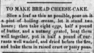 Kristin Holt | To Make Bread Cheese-Cake from an 1853 American Newspaper.
