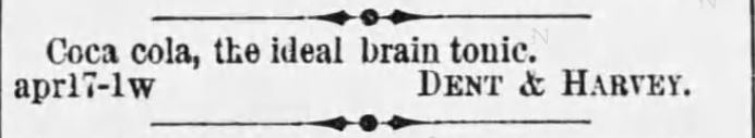 Kristin Holt | New at the Soda Fountain: Coca-Cola. Advertisement in The Montgomery Advertiser of Montgomery, Alabama on April 17, 1887.