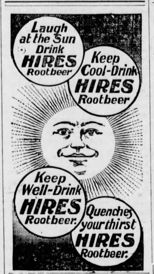 Kristin Holt | The Victorian Root Beer War. Hires Root Beer Ad, illustrated. Published in the Manhattan Mercury of Manhattan, Kansas, June 2, 1897.