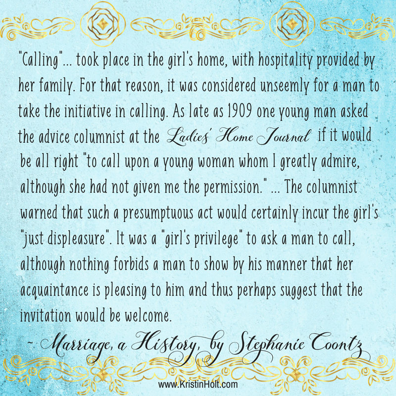 Kristin Holt | Common Details of Western Historical Romance that are Historikcally Incorrect, Part 1. Quote regarding "Calling" from MARRIAGE, A HISTORY by Stephanie Coontz.