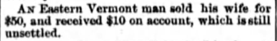 Kristin Holt | For Sale: Wife (Part 2). National Republican of Washington, District of Columbia, December 28, 1877.