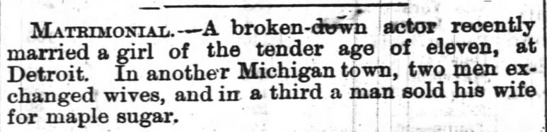 Kristin Holt | For Sale: Wife (Part 2). Wilmington Journal of Wilminton, North Carolina, May 24, 1866.