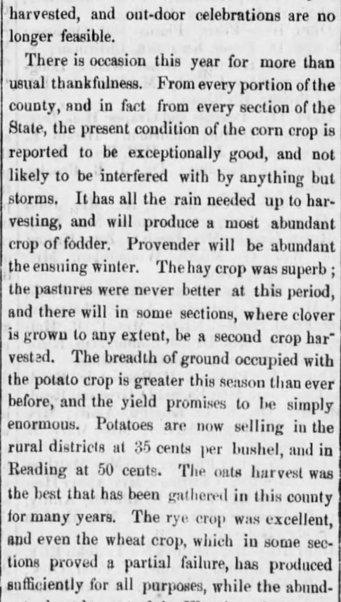 Kristin Holt | Victorian America's Harvest Celebrations. A newspaper article titled "Harvest Home Celebrations," from Reading Times of Reading, Pennsylvania, August 4, 1877. Part 3 of 4.