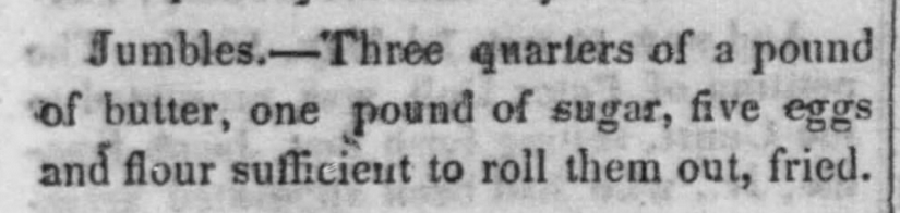 Kristin Holt | Victorian Fare: Cookies. Jumbles recipe from The Somerset Herald of Somerset, Pennsylvania on August 10, 1847.