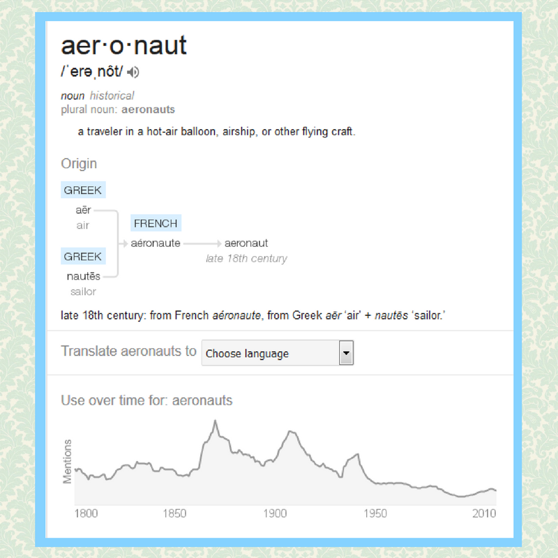 Kristin Holt | Ladies Fashions: Huge Sleeves of the 1890s. Definition: Aeornaut, with word use over time. Courtesy: google.