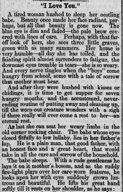 Kristin Holt | Victorians Say "I Love You," from Straunton Spectator of Straunton, Virginia on September 25, 1866. Part 1 of 3.