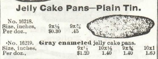 Kristin Holt | Victorian Cake: Tins, Pans, Moulds. Jelly Cake Pans of Plain Tin sold in 1897 Sears, Roebuck & Co. Catalogue No. 104.