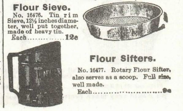 Kristin Holt | Victorian Cooking: The Sifter ~ An American Victorian Invention? Sieve and Sifters for sale in the 1897 Sears Catalogue.