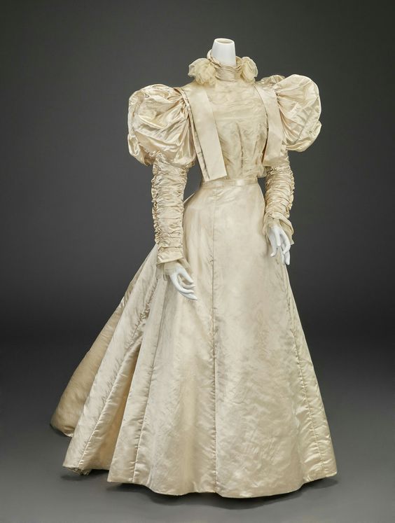 Kristin Holt | Ladies Fashions: Huge Sleeves of the 1890s. Photograph from Pinterest: Stylish wedding gown from late 1890s.