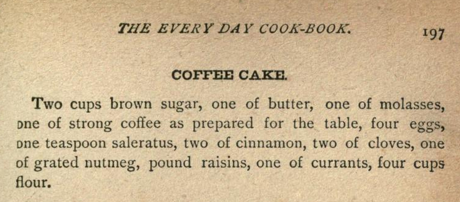 Kristin Holt | Vintage Coffee Cake. Coffee Cake recipe from The Every-Day Cook-Book and Encyclopedia of Practical Recipes, 1889.