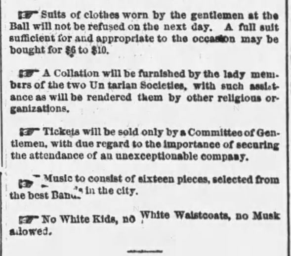 Kristin Holt | What is a Calico Ball? Grand Calico Ball for the Benefit of The Chicago Ministry-at-Large (Unitarian) announced in Chicago Tribune of Chicago, Illinois, December 18, 1860. Part 2 of 2. Kristin Holt | What is a Calico Ball? Grand Calico Ball for the Benefit of The Chicago Ministry-at-Large (Unitarian) announced in Chicago Tribune of Chicago, Illinois, December 18, 1860. Part 2 of 2.