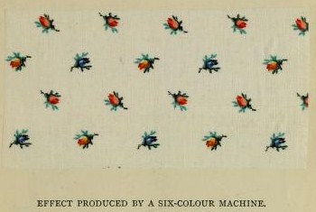 Kristin Holt | Victorian Calico Fabric--More Than Little Flowery Patterns. Photo: sample of calico printed with a six-colour machine by Walter Crum & Co., 1878.