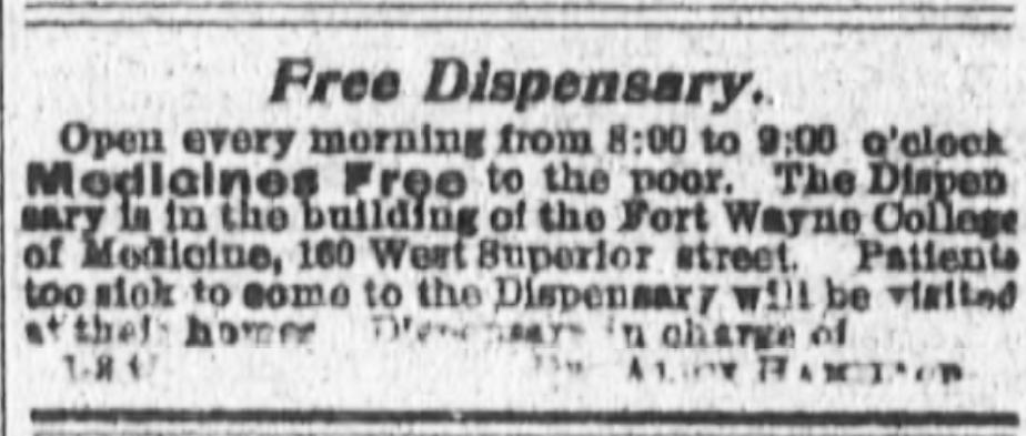 Kristin Holt | Victorian Medical and Dental Dispensaries: Really? It's Free? Medical Dispensary advertised in Fort Wayne Daily News of Fort Wayne, Indiana on September 15, 1897. 