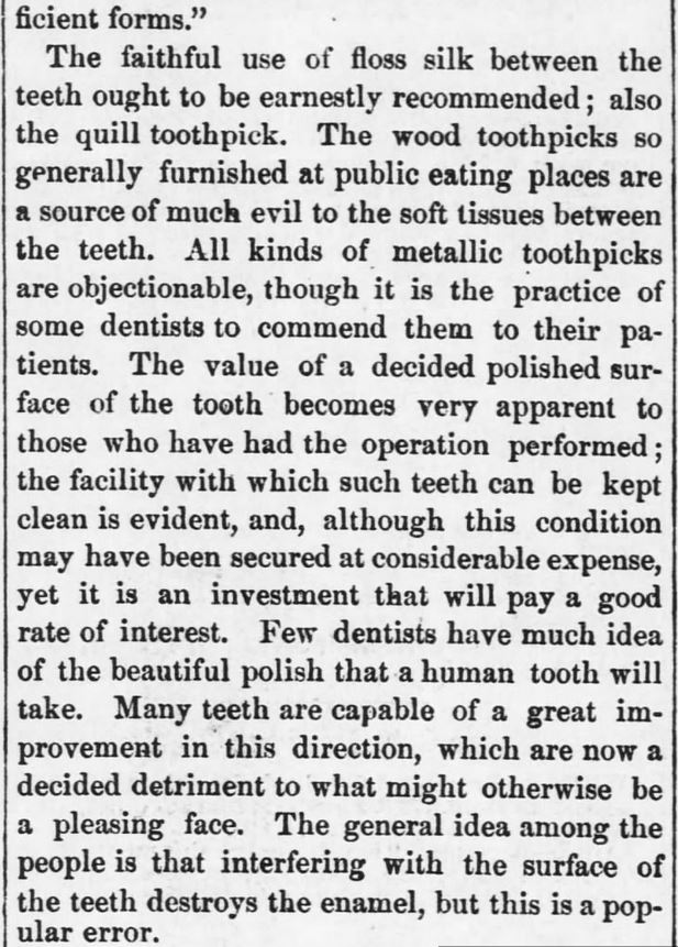 Kristin Holt | Late Victorian Dentistry: Ultra Modern! Part 2 of 2: "Keeping the Teeth Clean." Publisihed in Kansas Farmer of Topeka, Kansas on May 5, 1880.