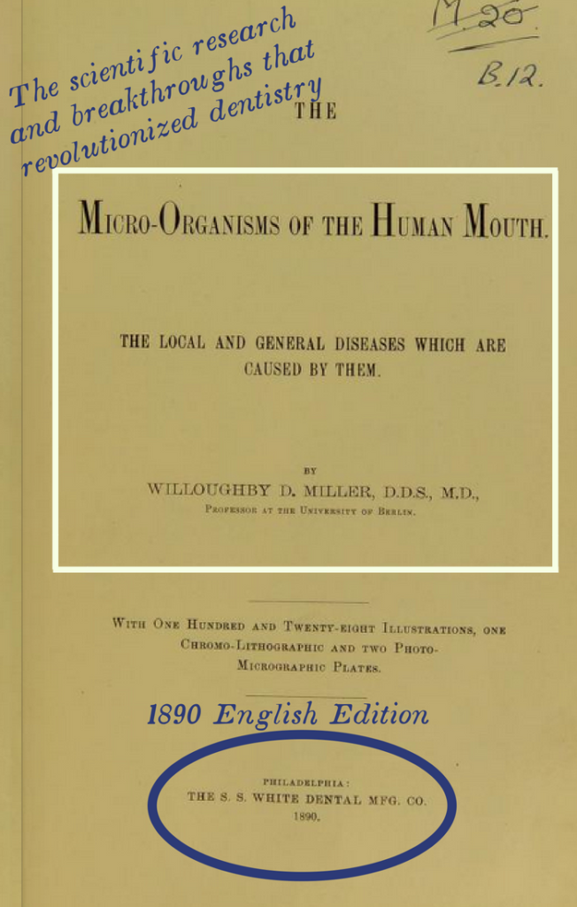 Kristin Holt | Victorian Mouths ~ Worms or Germs? Title Page of the 1890 English Edition: Micro-Organisms of the Human Mouth: The Local and General Disesases Which Are Caused By Them by Willoughby D. Miller, D.D.S., M.D.