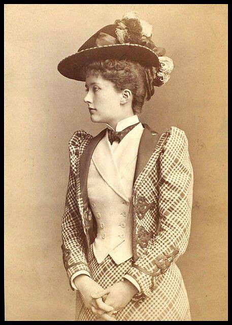 Kristin Holt | Kristin Holt | Victorian Ladies Wore Costumes--Every Day. Vintage Photograph of a woman wearing a stylish three-piece suit, complete with hat. Dated 1890.