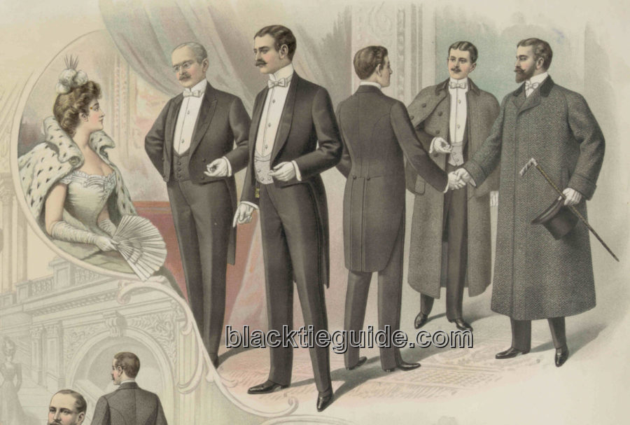 Kristin Holt | The Victorian Man's Suit of Clothes. Vintage Image: White Tie Fashion Plate, 1890.