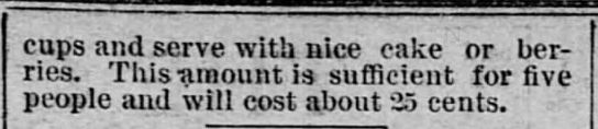 Kristin Holt | Cool Desserts for a Victorian Summer Evening. Cheap Cool Desserts, published in the Saint Paul Globe of Saint Paul, Minnesota on June 24, 1888. (Part 3 of 3)