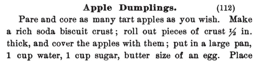 Kristin Holt | Victorian Apple Dumplings. Part 1 of 2: Recipe published in Three Hundred Tested Recipes, 2nd Edition, 1895.