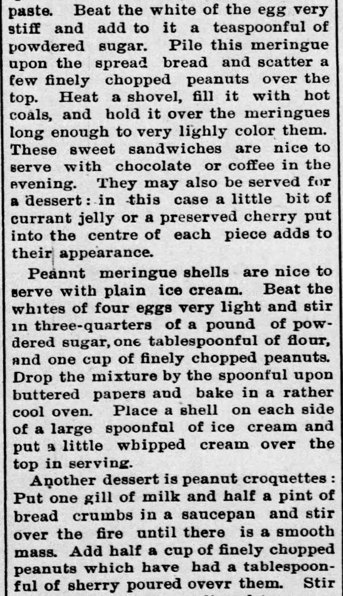Kristin Holt | Peanut Butter in Victorian America. Newspaper Article: All about Peanuts, Part 3 of 8, published in The Ozark County News of Gainesville, Missouri on February 11, 1897. Kristin Holt | Peanut Butter in Victorian America. Newspaper Article: All about Peanuts, Part 3 of 8, published in The Ozark County News of Gainesville, Missouri on February 11, 1897.