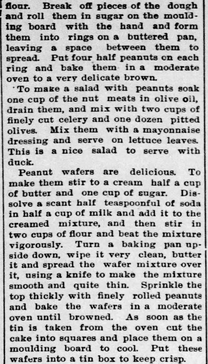 Kristin Holt | Peanut Butter in Victorian America. Newspaper Article: All about Peanuts, Part 6 of 8, published in The Ozark County News of Gainesville, Missouri on February 11, 1897.