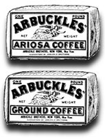 Kristin Holt | Victorian Coffee. Arbuckles Ariosa Coffee advertisememtn, circa 1880s. "Arbuckles" was a common name substituted for 'coffee', the way today's 'kleenex' is a common noun after the Kleenex (facial tissues) brand."