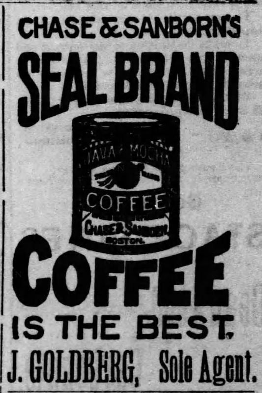 Kristin Holt | Victorian Coffee. Seal Brand Coffee, advertised for sale in The Black Hills Daily Times of Deadwood, South Dakota on May 3, 1890.