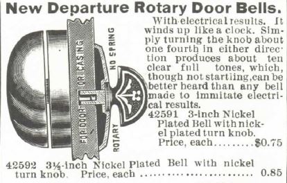 Kristin Holt | Image of 19th Century Turnkey doorbells for sale in the Montgomery Ward Spring and Summer Catalog of 1895. Part 2.