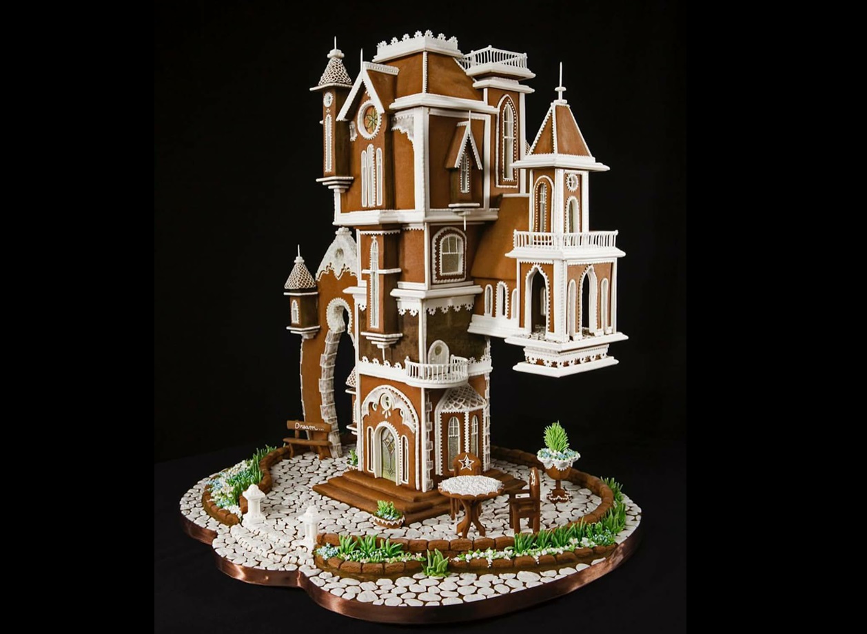 Kristin Holt | Gingerbread House (Christmas style) "Nuvo Gingerbread Architecture" from muvomagazine.com