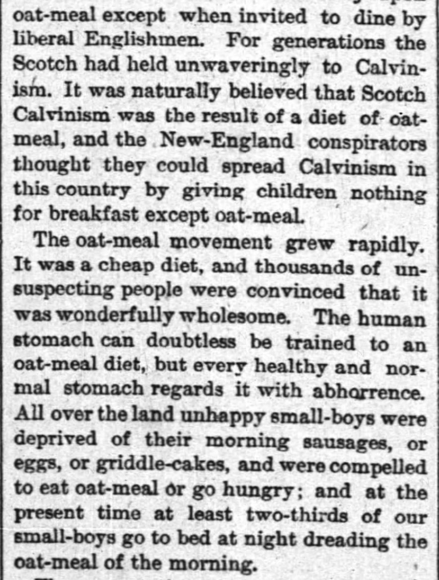 Kristin Holt | Oat-Meal: Protect the Children, Part 2. The New York Times, June 12, 1884.