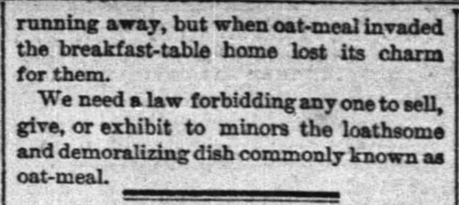 Kristin Holt | "Oat-meal": Protect the Children, Part 4, New York Times, June 12, 1884.