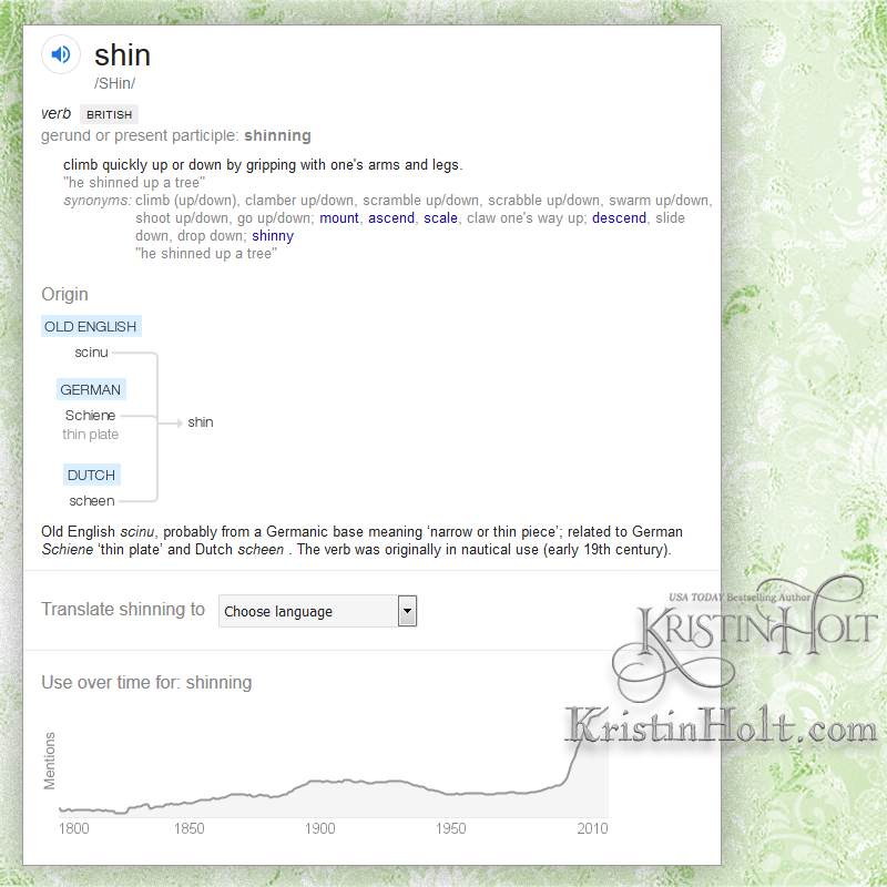 Kristin Holt | Define: Shinning (or Shin), courtesy of google; a word within The Art of Courtship