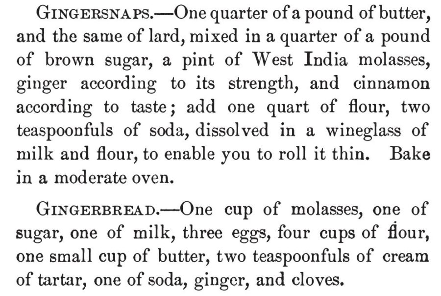 Kristin Holt | Victorian Gingerbread Recipes: Gingersnaps and Gingerbread, published in Our New Cook Book and Household Receipts, 1883.