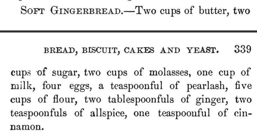 Kristin Holt | Victorian Gingerbread Recipes. Soft Gingerbread, from Our New Cook Book and Household Receipts, 1883.