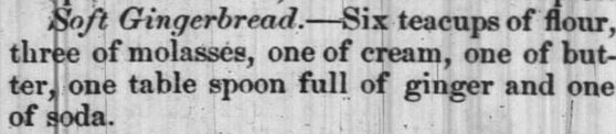 Kristin Holt | Soft Victorian Gingerbread Recipe. Published in The Message of Greensboro, North Carolina. November 29, 1851.