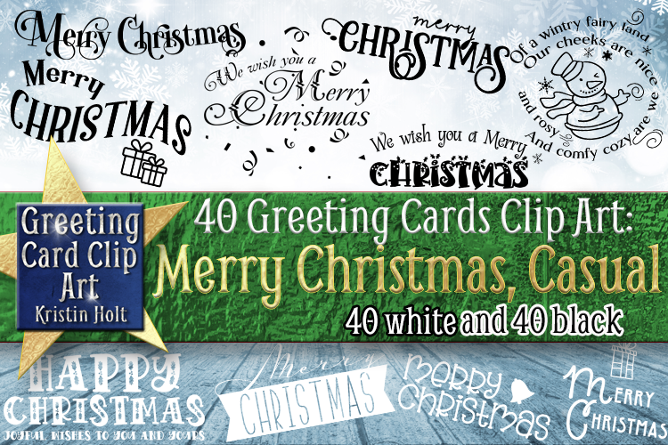 Merry Christmas, Casual Bundle, Clip Art by Kristin Holt