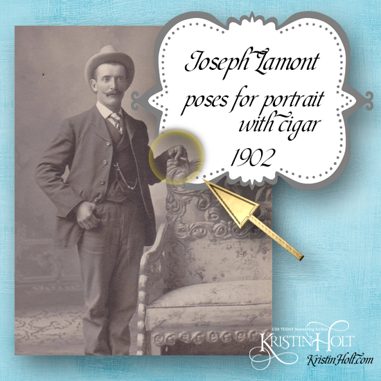 Kristin Holt | Victorian Tobacco: Cures or Kills? Vintage photo of Joseph Lamont (1902); smoking in portrait