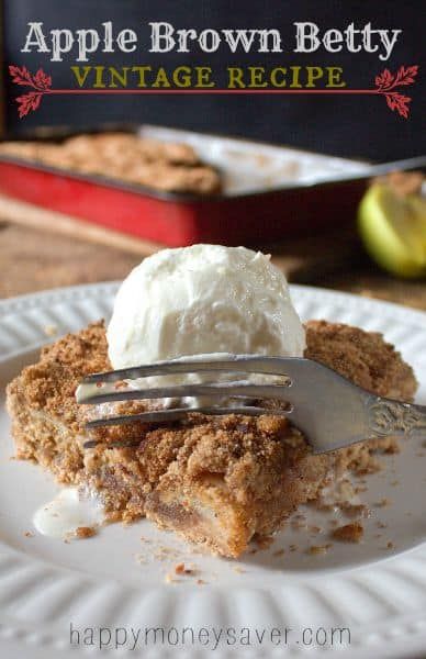 Kristin Holt | Victorian America's Brown Betty. Image: Apple Brown Betty Vintage Recipe, courtesy of Pinterest, original to HappyMoneySaver.com