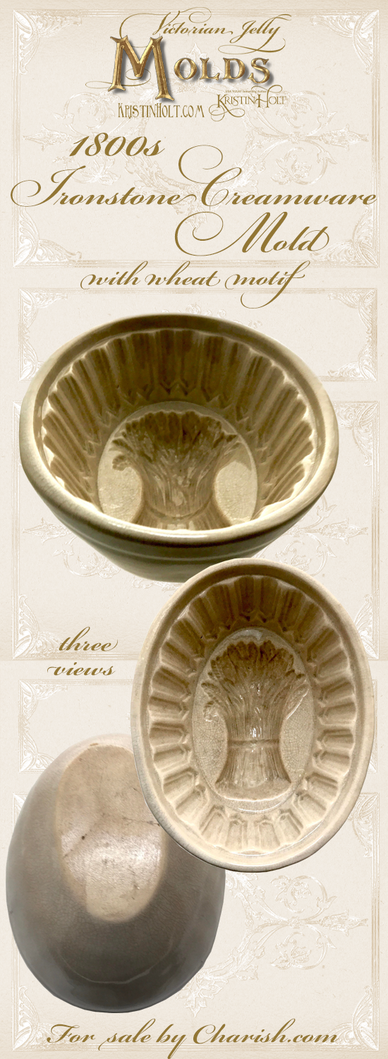 Kristin Holt | Victorian Jelly: Molds. Ironstone Creamware Mold for sale by Charish.